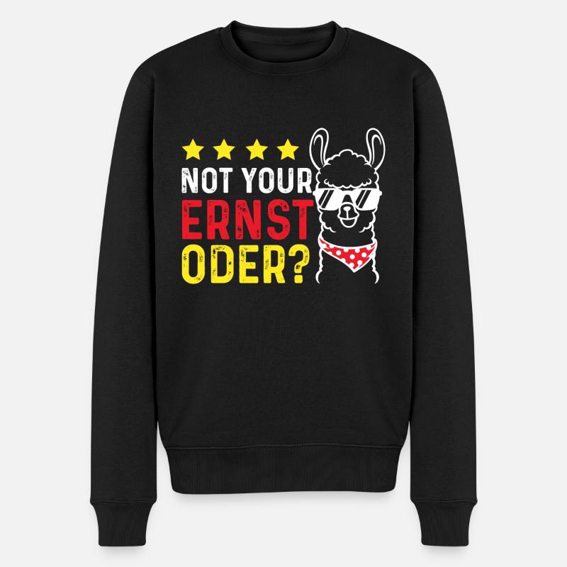 Not your Ernst Alpakka - Männer Premium Bio Pullover - Schwarz