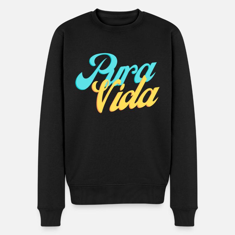 Pura Vida - Männer Premium Bio Pullover - Schwarz