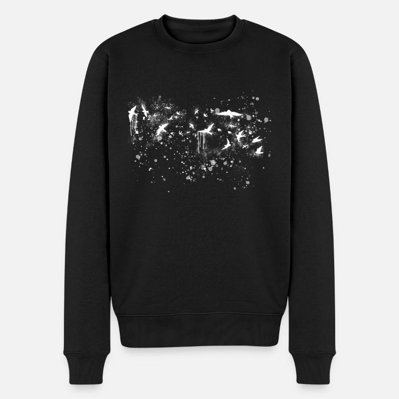 möwen, möwe,vögel,vogelschwarm,vogel,graffiti, - Männer Premium Bio Pullover - Schwarz