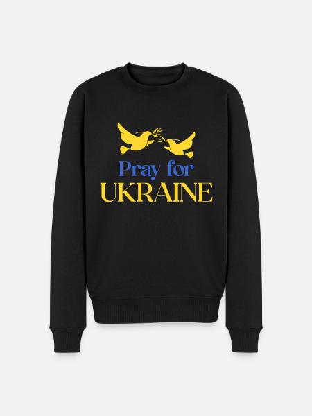 Pray for Ukraine - Men's Premium Organic Jumper - black
