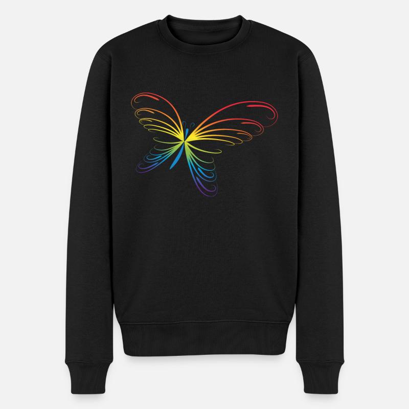 Papillon arc-en-ciel - Pull Premium bio Homme - noir