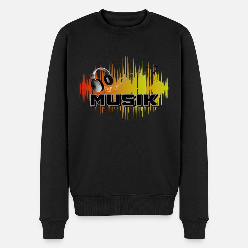 Musik Bunt - Männer Premium Bio Pullover - Schwarz