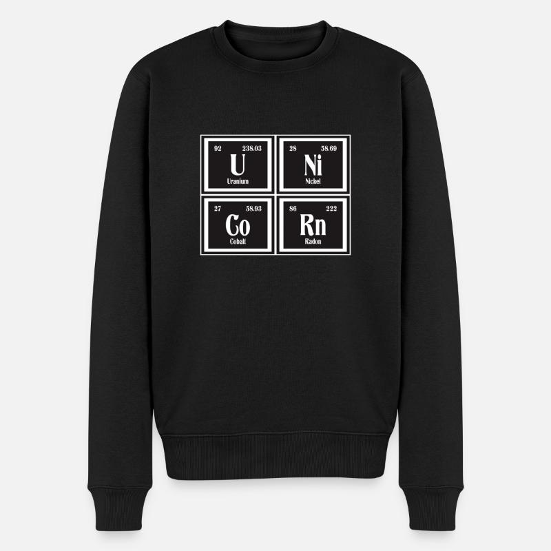 Einhorn | Periodensystem der Elemente - Männer Premium Bio Pullover - Schwarz