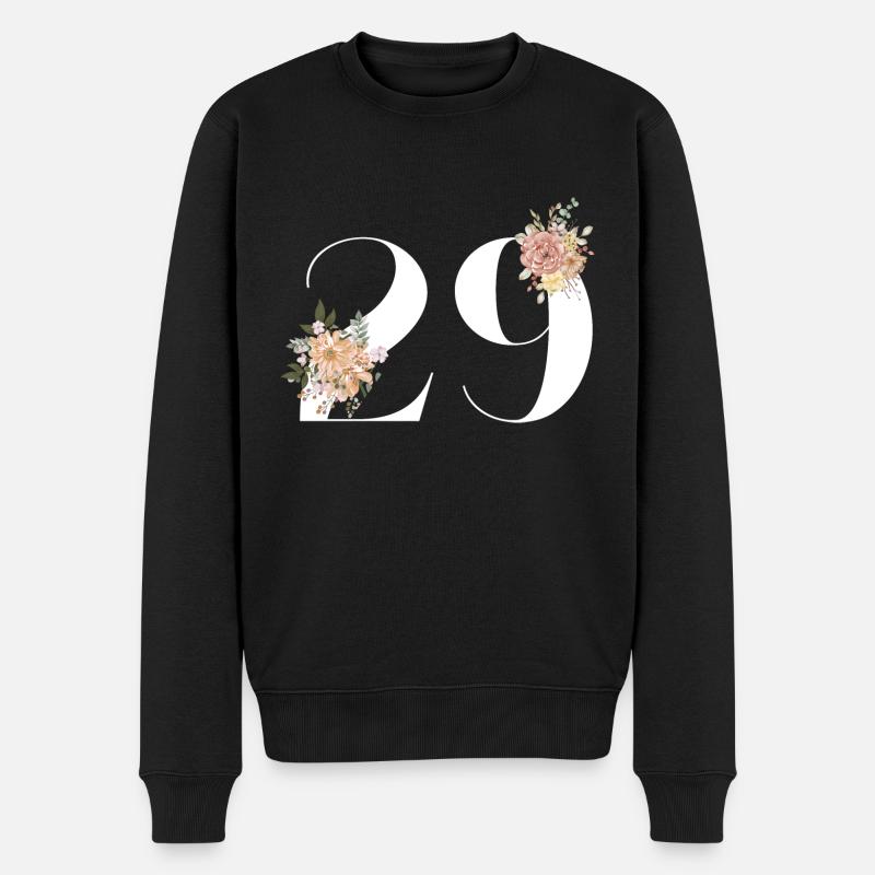 29e anniversaire fleuris (Cadeau de 29 ans) - Pull Premium bio Homme - noir