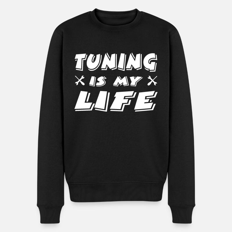 Tuning - Männer Premium Bio Pullover - Schwarz