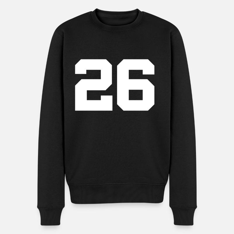 Anzahl 26 - Männer Premium Bio Pullover - Schwarz