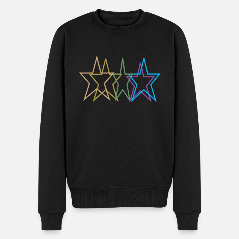 Bunte Sterne Bild12 - Männer Premium Bio Pullover - Schwarz
