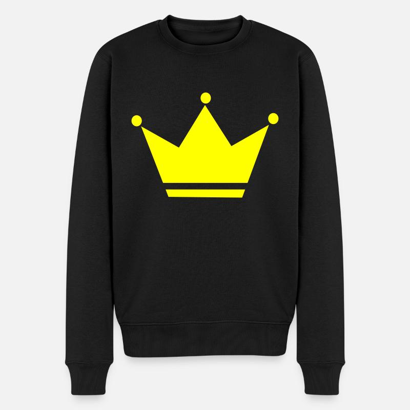 Vektor-Krone - Männer Premium Bio Pullover - Schwarz