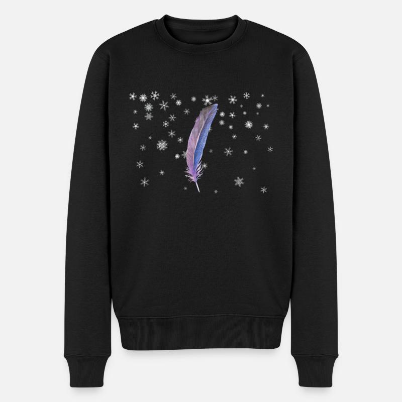 Feder - Männer Premium Bio Pullover - Schwarz