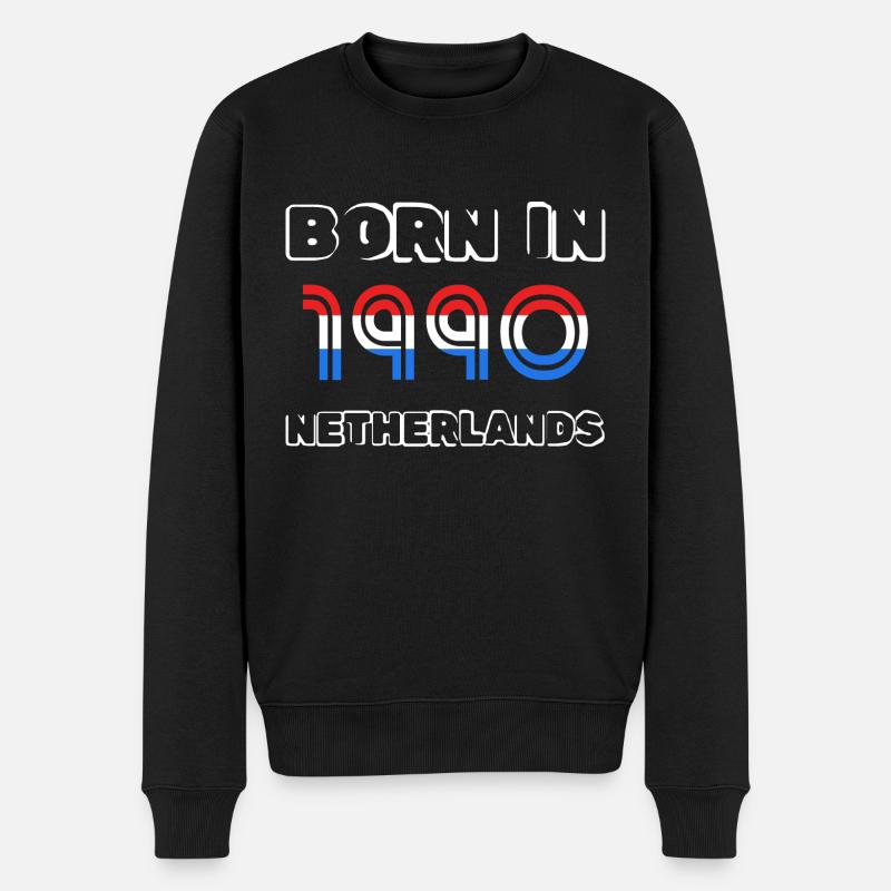 1990 - Männer Premium Bio Pullover - Schwarz