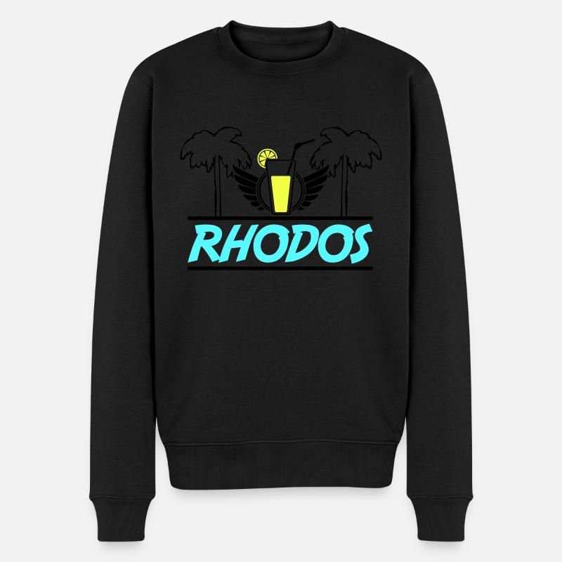 rhodos - Männer Premium Bio Pullover - Schwarz