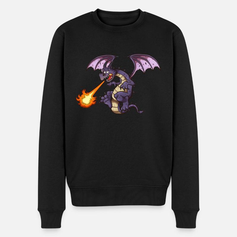 Dragon en colère - Pull Premium bio Homme - noir