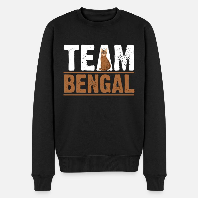 Katze Bengalkatze - Männer Premium Bio Pullover - Schwarz