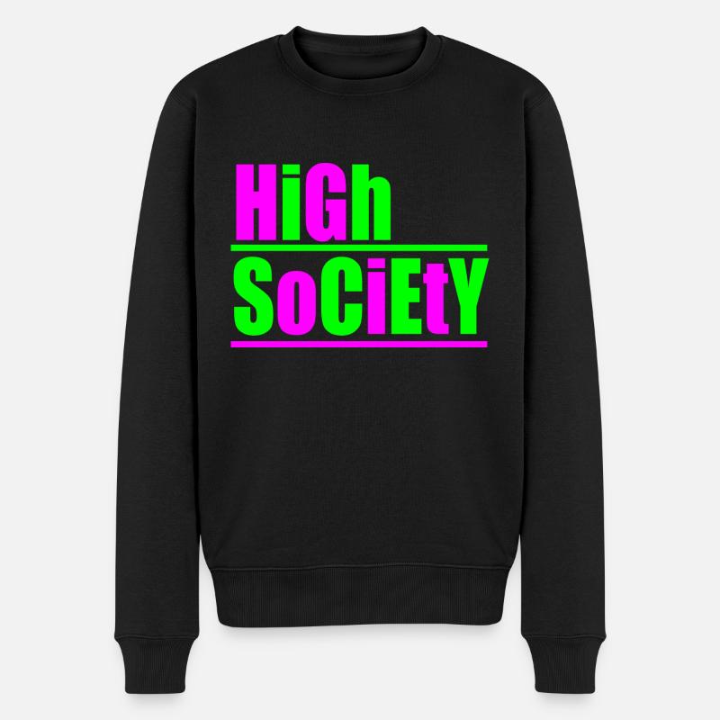 High Society Rave Techno Design - Männer Premium Bio Pullover - Schwarz