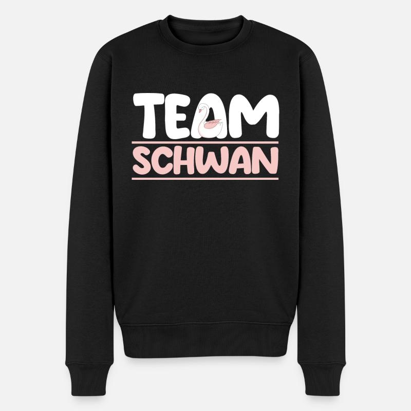 Schwan - Männer Premium Bio Pullover - Schwarz