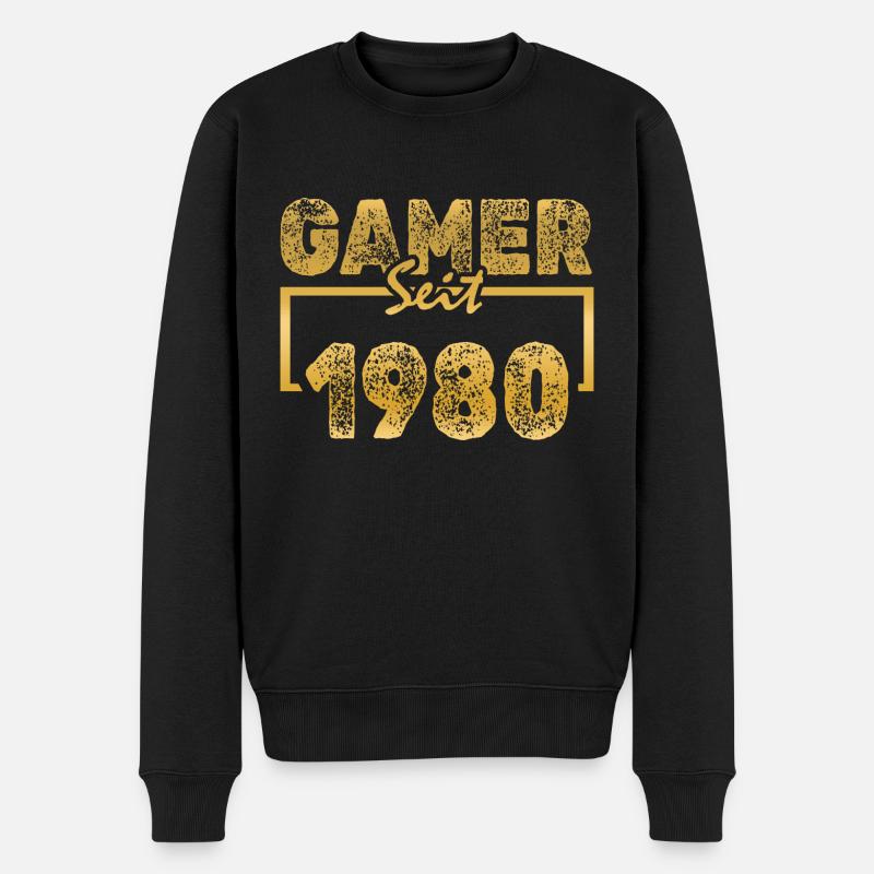 Daddeln 1980 - Männer Premium Bio Pullover - Schwarz