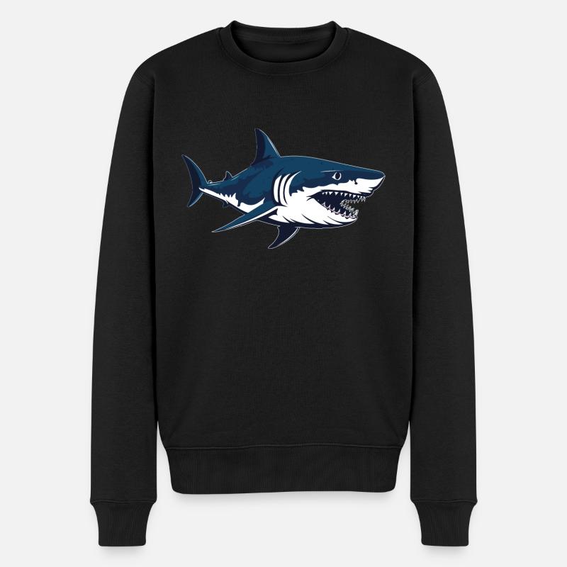 shark - Männer Premium Bio Pullover - Schwarz