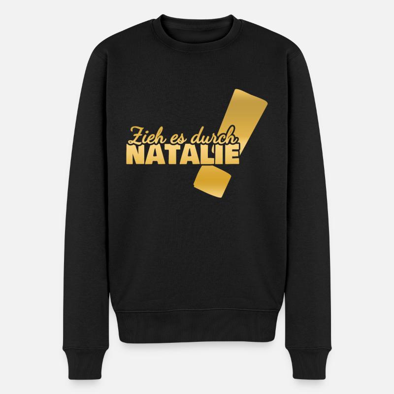 Vorname Natalie - Männer Premium Bio Pullover - Schwarz