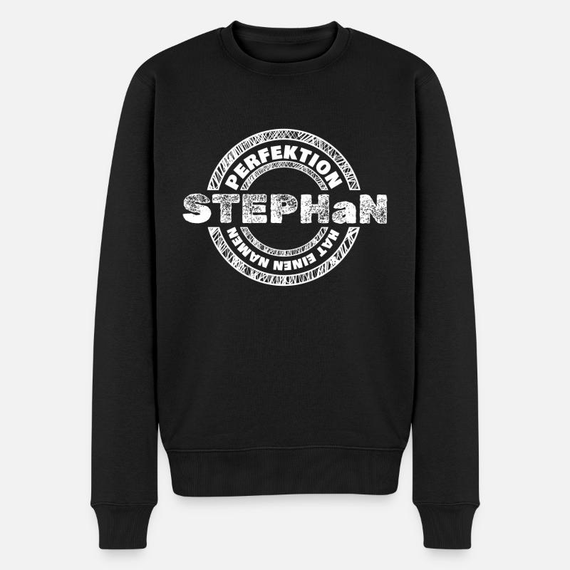Gift for Stephan - Men's Premium Organic Jumper - black