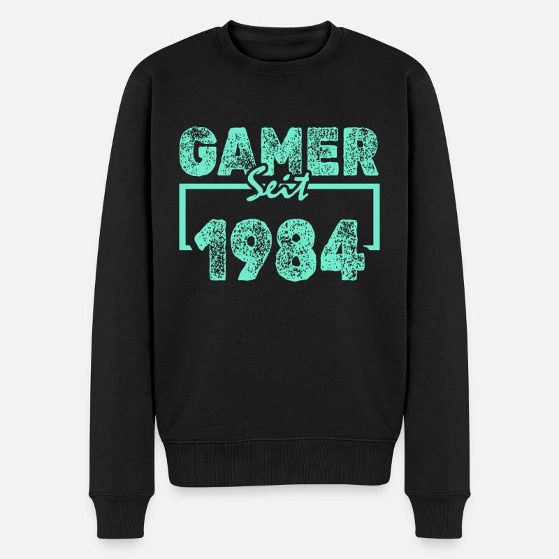 Daddeln 1984 - Männer Premium Bio Pullover - Schwarz