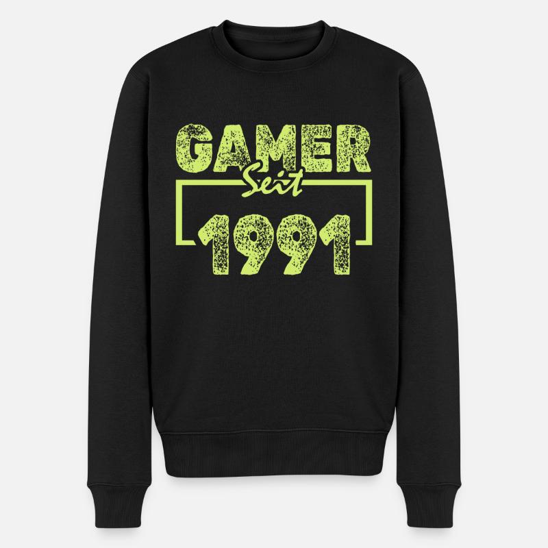 Daddeln 1991 - Männer Premium Bio Pullover - Schwarz