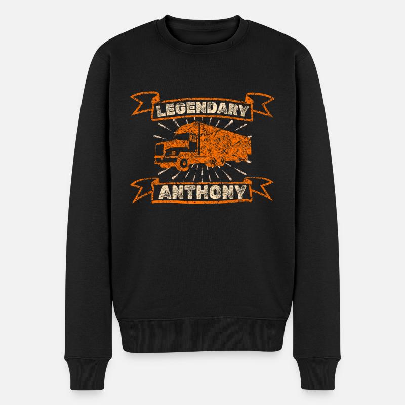 Trucker Anthony - Männer Premium Bio Pullover - Schwarz