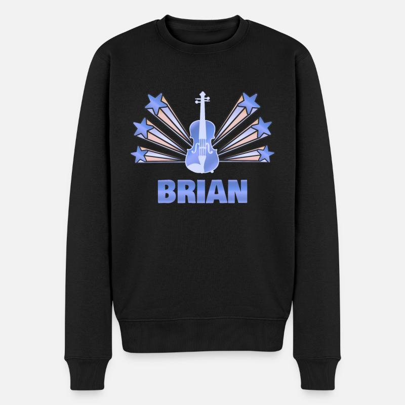 Brian als Musikinstrument - Männer Premium Bio Pullover - Schwarz