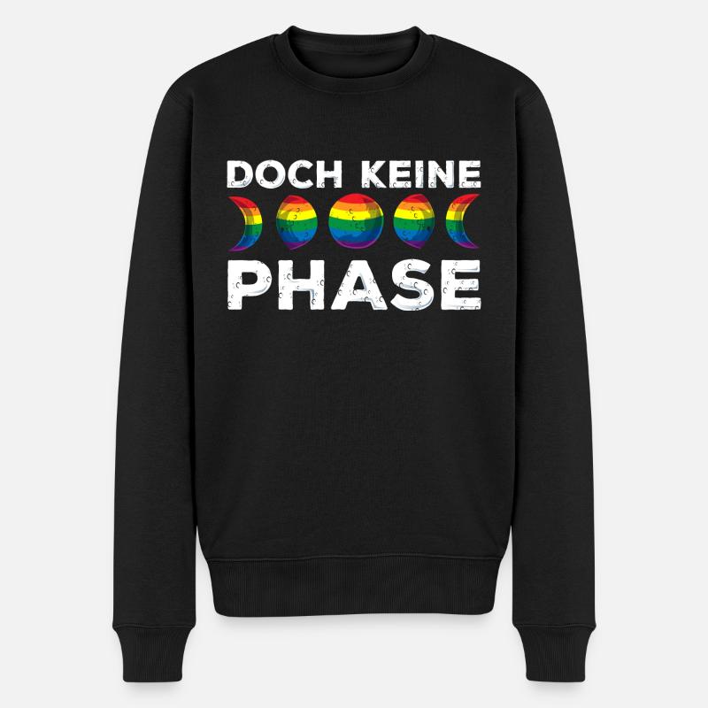 Mondphase Regenbogenflagge Pride Month Geschenk - Männer Premium Bio Pullover - Schwarz