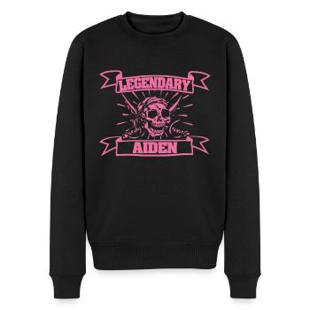 Fasching Aiden - Männer Premium Bio Pullover - Schwarz - Vorne - Nico (187cm)