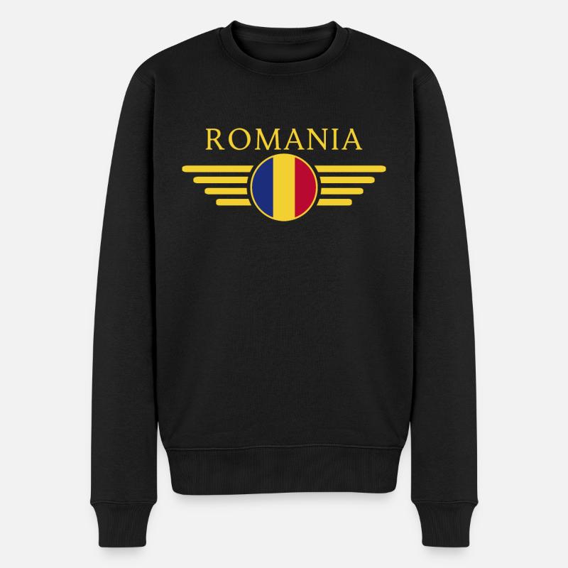 J’aime la Roumanie, T-Shirt Design Style Élégance - Pull Premium bio Homme - noir