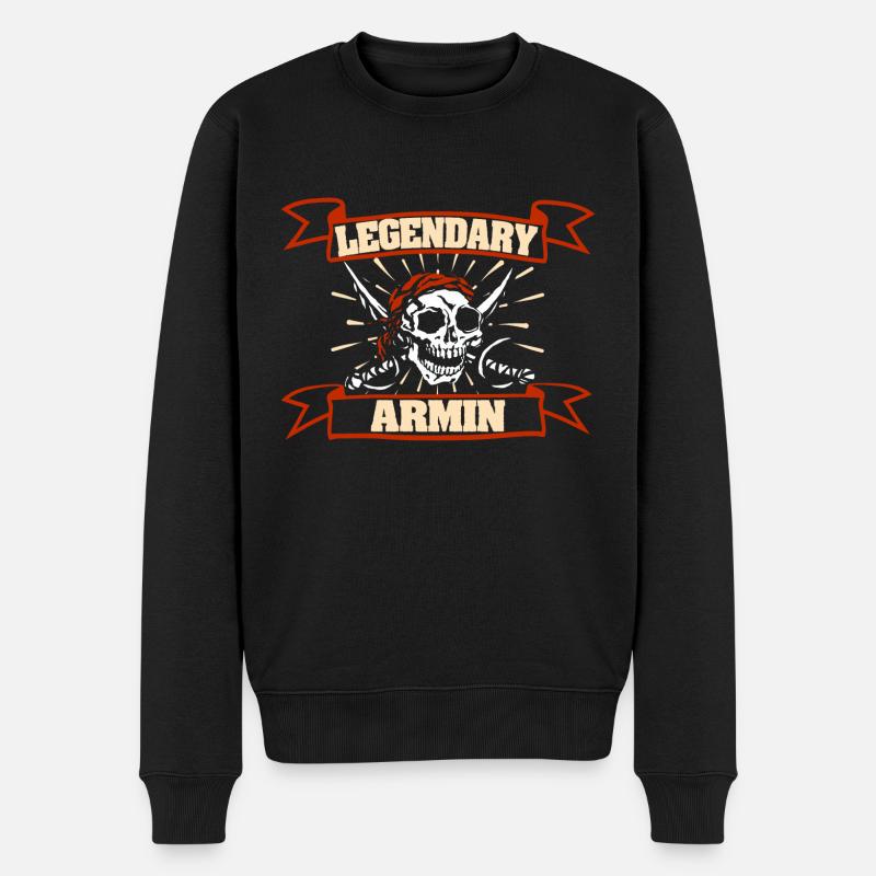 Armin als Fasching - Männer Premium Bio Pullover - Schwarz