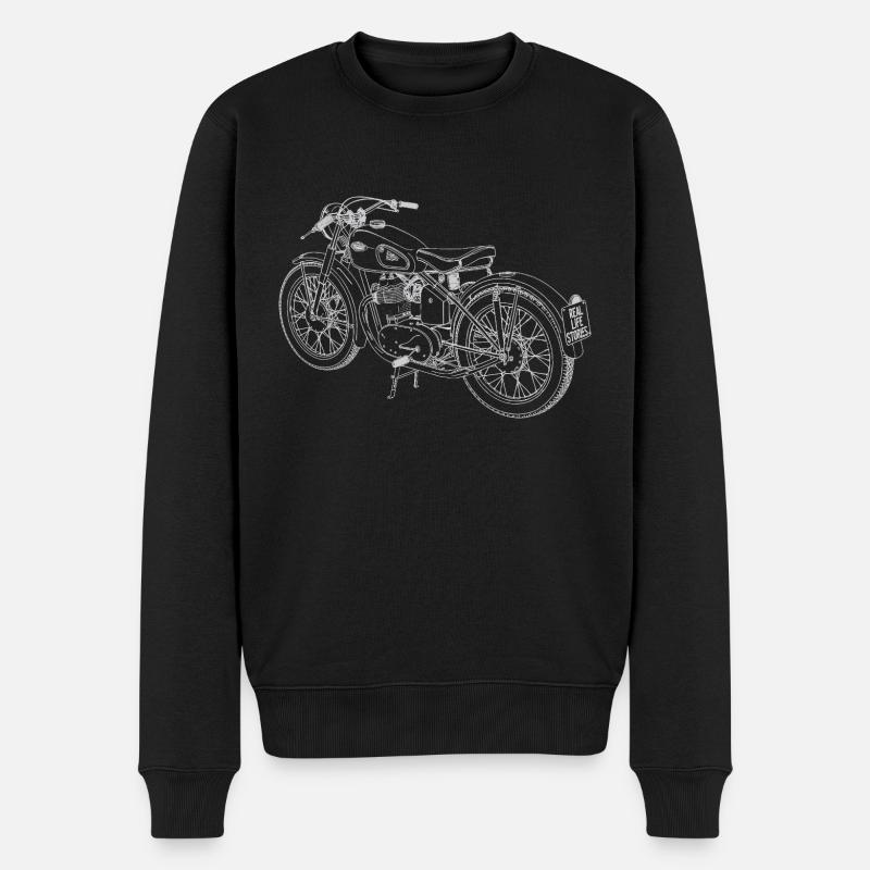 Motorrad Skizze - Männer Premium Bio Pullover - Schwarz