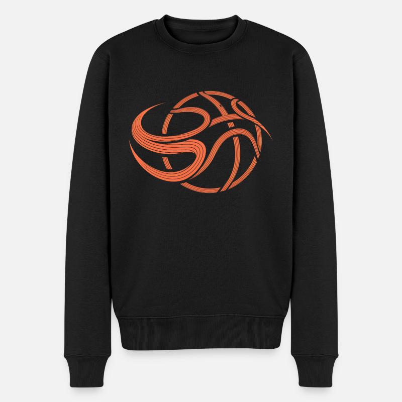 Ballon abstrait de basket-ball - Pull Premium bio Homme - noir