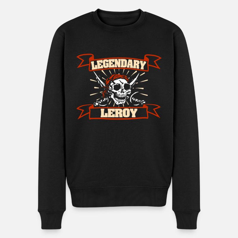 Prénom Leroy - Pull Premium bio Homme - noir