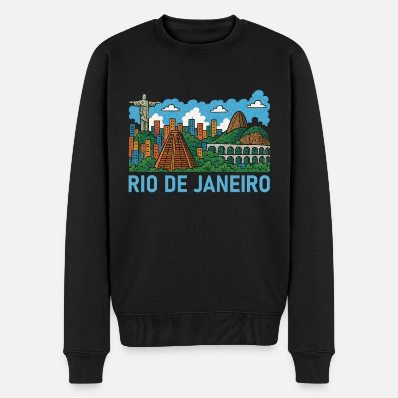 rio de janeiro brasilien - Männer Premium Bio Pullover - Schwarz
