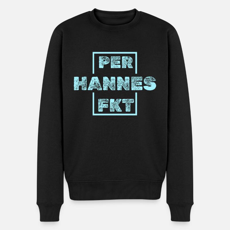 Hannes als Hannes - Männer Premium Bio Pullover - Schwarz