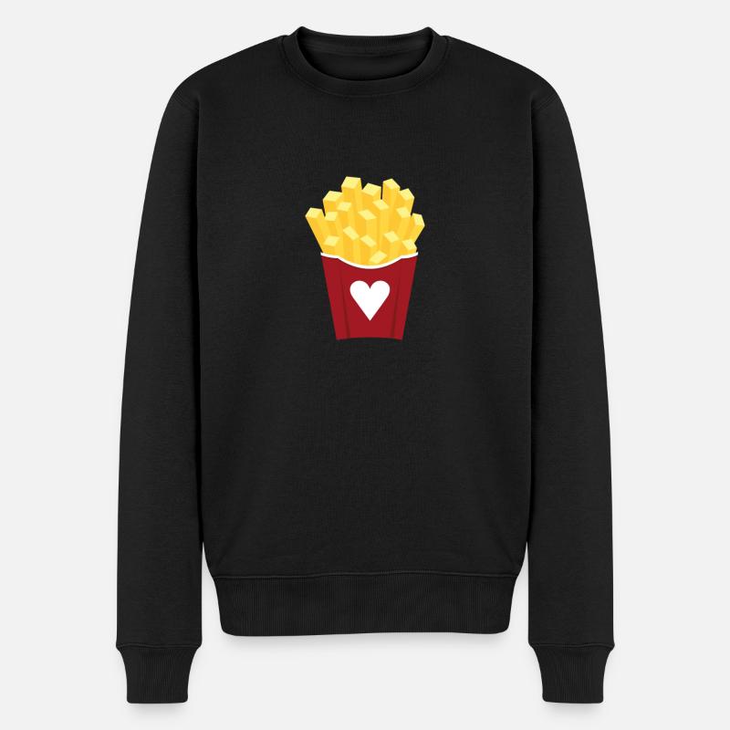Love for fries - Männer Premium Bio Pullover - Schwarz