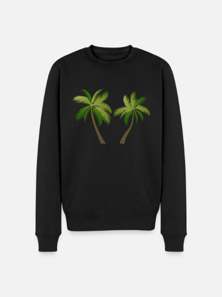 palm tree palm palms - Men's Premium Organic Jumper - black