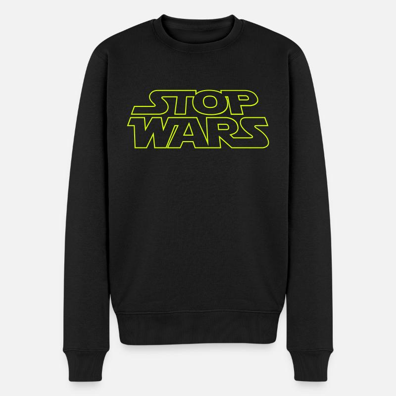 Kriegsgegner Stop Wars - Männer Premium Bio Pullover - Schwarz