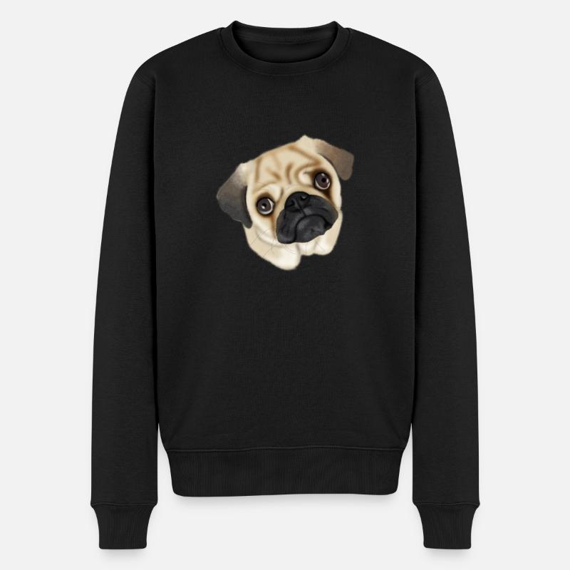 mops - Männer Premium Bio Pullover - Schwarz