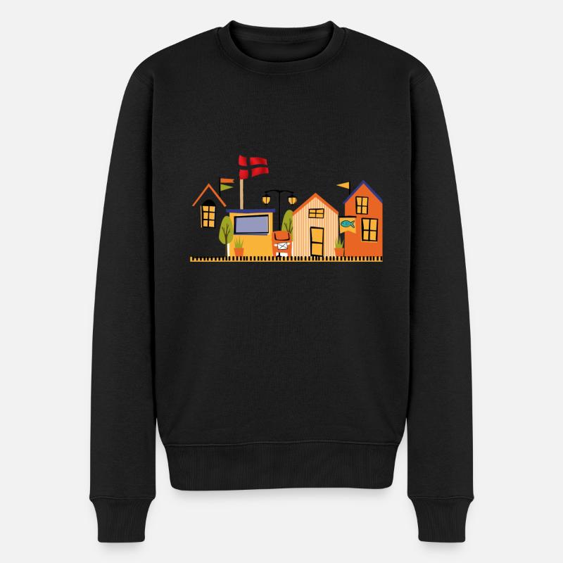 Denmark - Männer Premium Bio Pullover - Schwarz