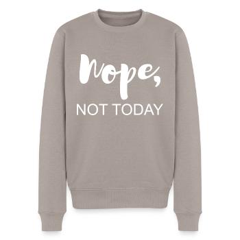 Heute nicht - Männer Premium Bio Pullover - Taupe - Vorne - Nico (187cm)