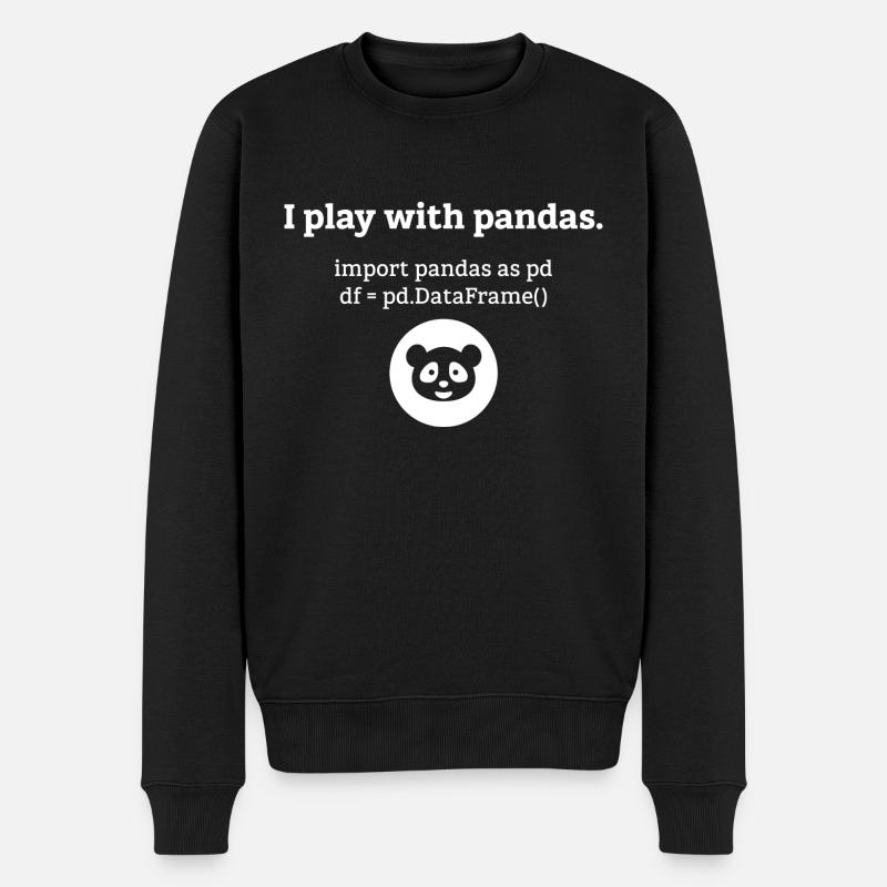 Pandas Datenwissenschaft Informatik Geschenk - Männer Premium Bio Pullover - Schwarz