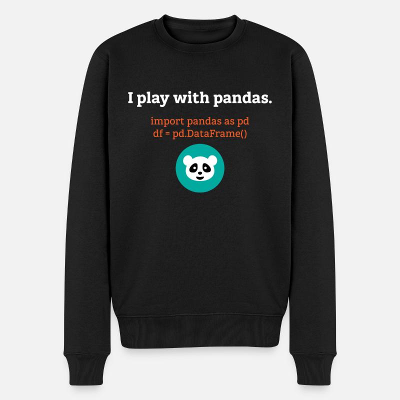 Pandas Datenwissenschaft Informatik Geschenk - Männer Premium Bio Pullover - Schwarz