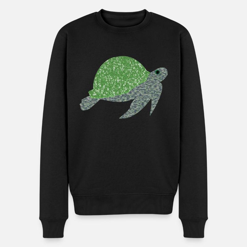 Schildkröte - Männer Premium Bio Pullover - Schwarz