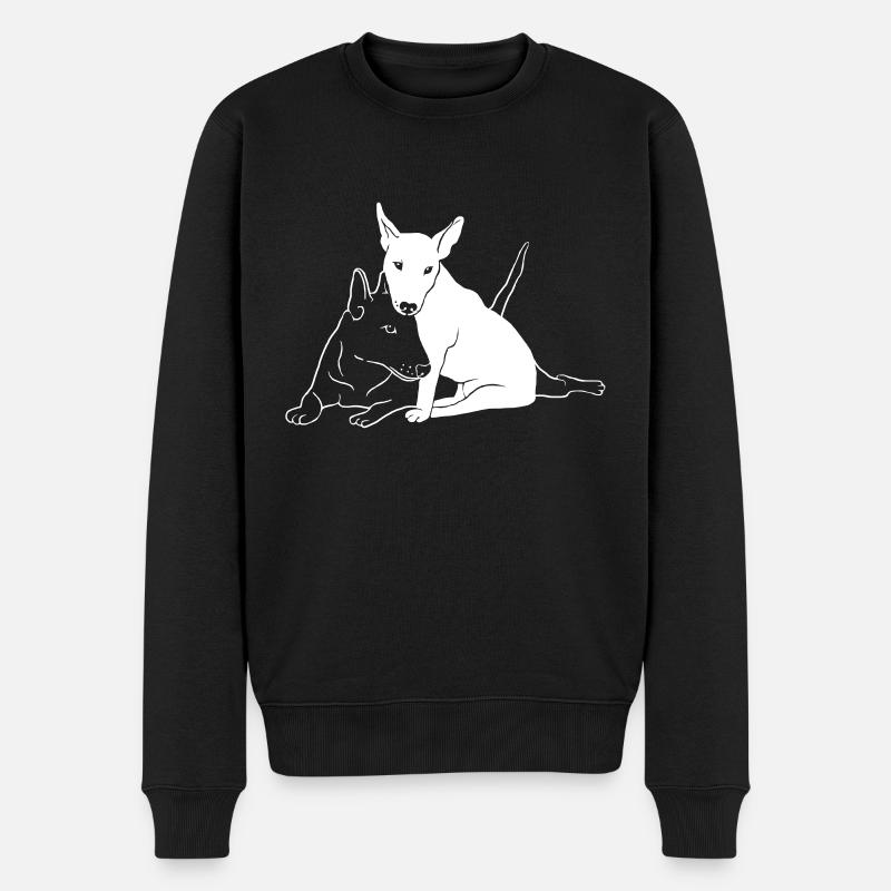 Zwei Bullterrier - Männer Premium Bio Pullover - Schwarz