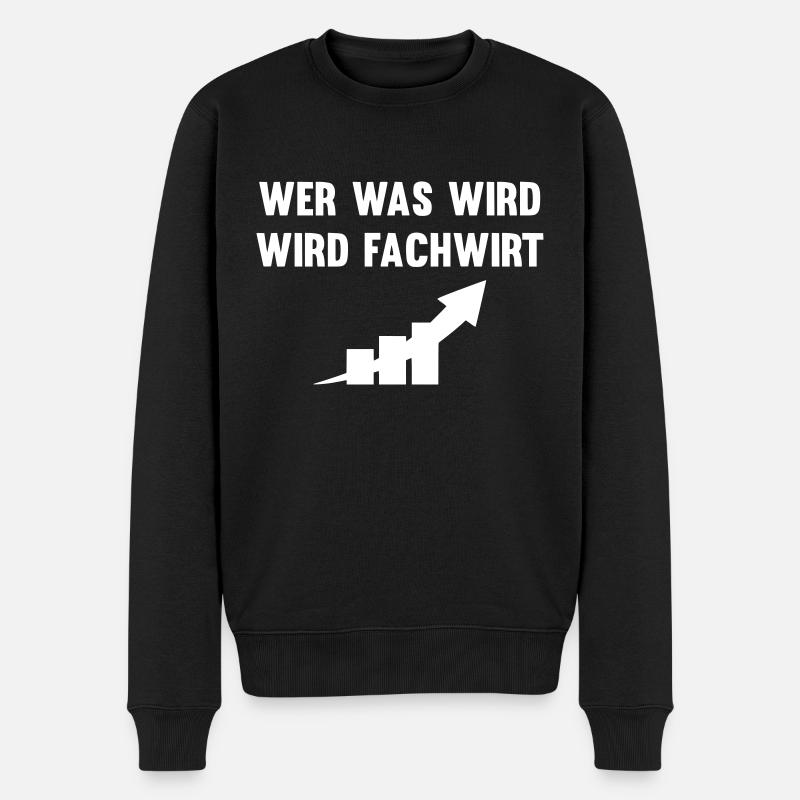Wer was wird wird Fachwirt - Männer Premium Bio Pullover - Schwarz