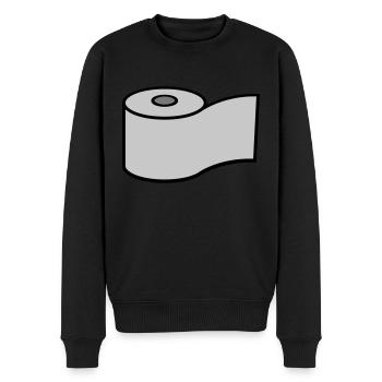 Conception du logo du rouleau de papier toilette - Pull Premium bio Homme - noir - Devant - Nico (187cm)
