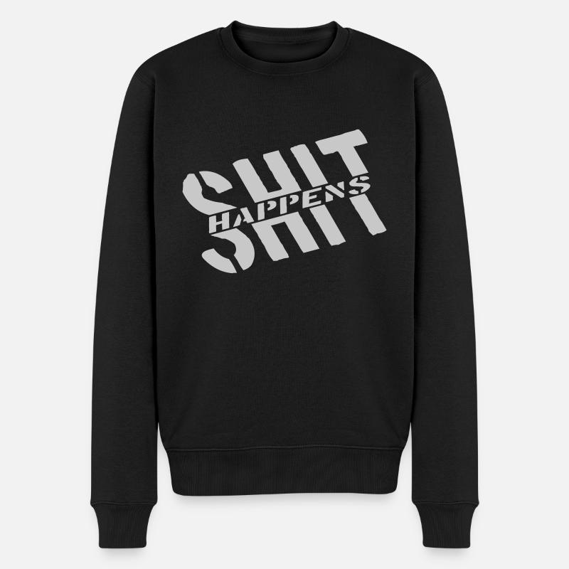 Devise Merde arrive blague - Pull Premium bio Homme - noir