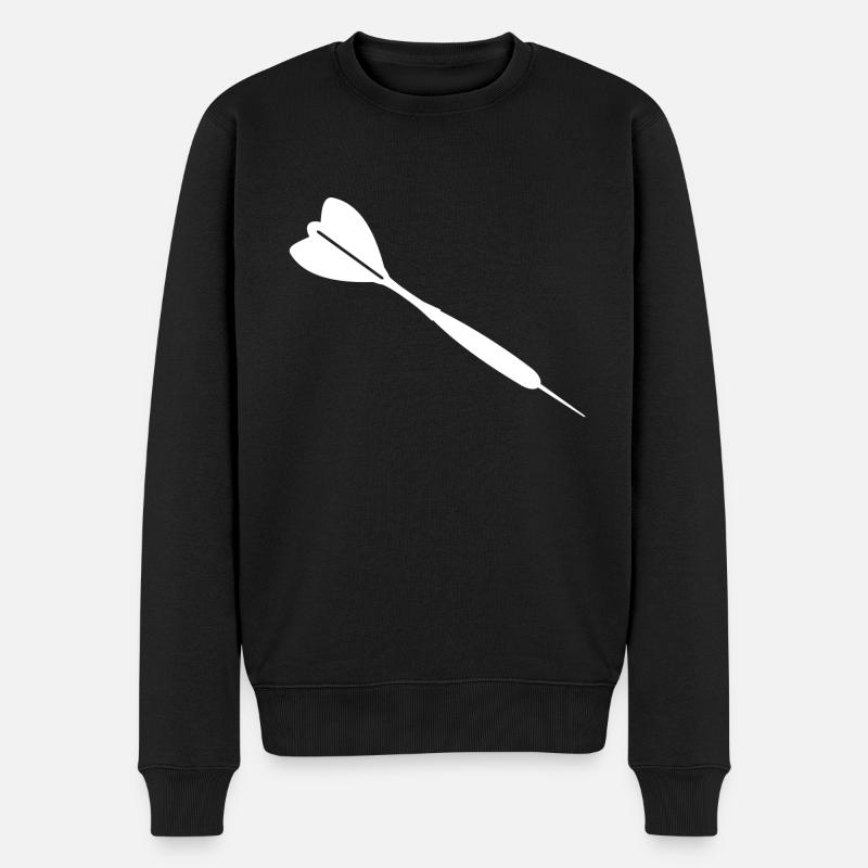 Dartpfeil weiß - Männer Premium Bio Pullover - Schwarz